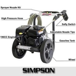 SIMPSON Cleaning MS60763S 3000 PSI 2.4 GPM Gas Pressure Washer