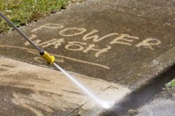 how to power wash concrete driveway