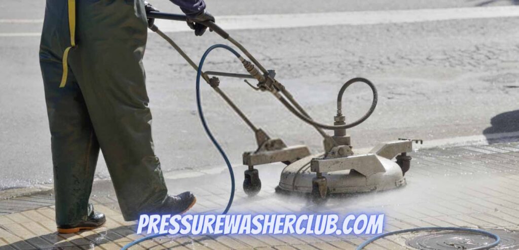 How do you pressure wash a driveway with a surface cleaner